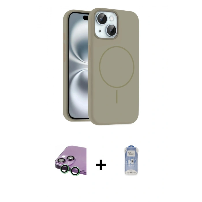 MARSİLYAN™- iPhone 15 Kılıf Yankı Form Serisi - Siyah Joko Magic 5D Cam + Raze Metal Kamera Lens - YL