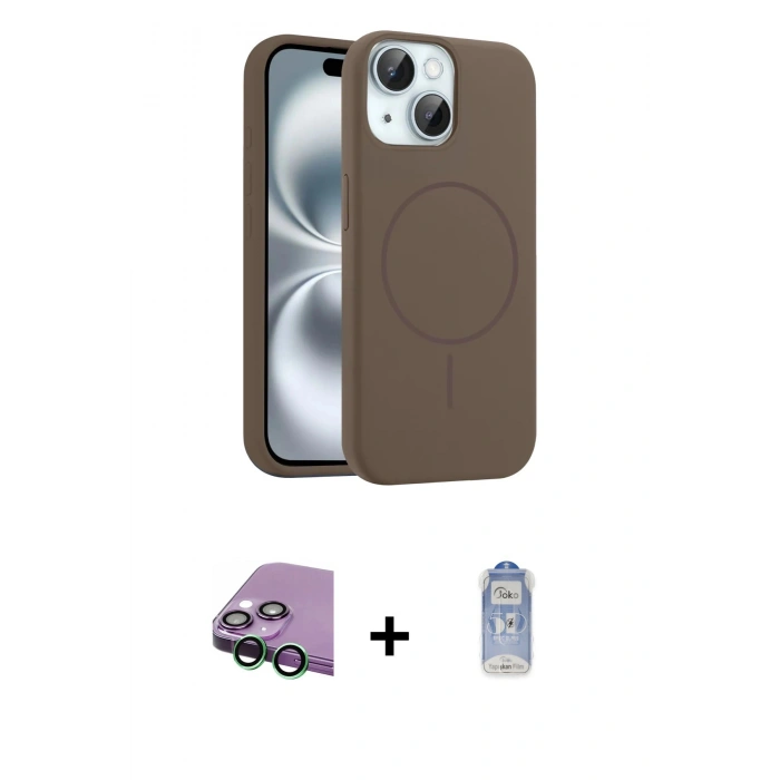 MARSİLYAN™- iPhone 15 Kılıf Yankı Form Serisi - Siyah Joko Magic 5D Cam + Raze Metal Kamera Lens - YL