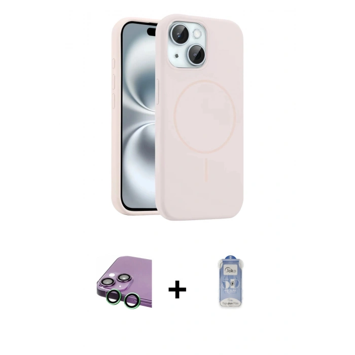 MARSİLYAN™- iPhone 15 Kılıf Yankı Form Serisi - Siyah Joko Magic 5D Cam + Raze Metal Kamera Lens - YL