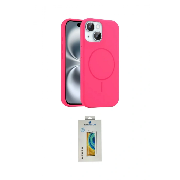 MARSİLYAN™- iPhone 15 Kılıf Yankı Form Serisi - Siyah Polymer Nano Ekran Koruyucu