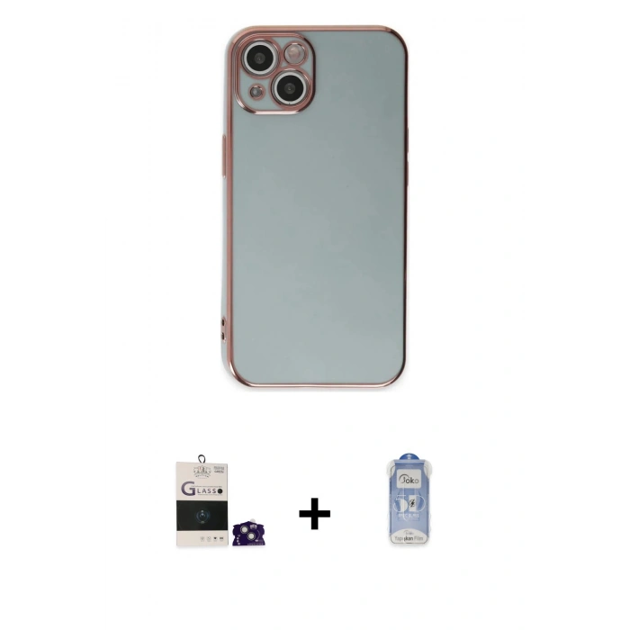 MARSİLYAN™- iPhone 15 Kılıf Yankı Serisi - Siyah Joko Magic 5D Cam + Bilvis Titan Kamera Lens - YL