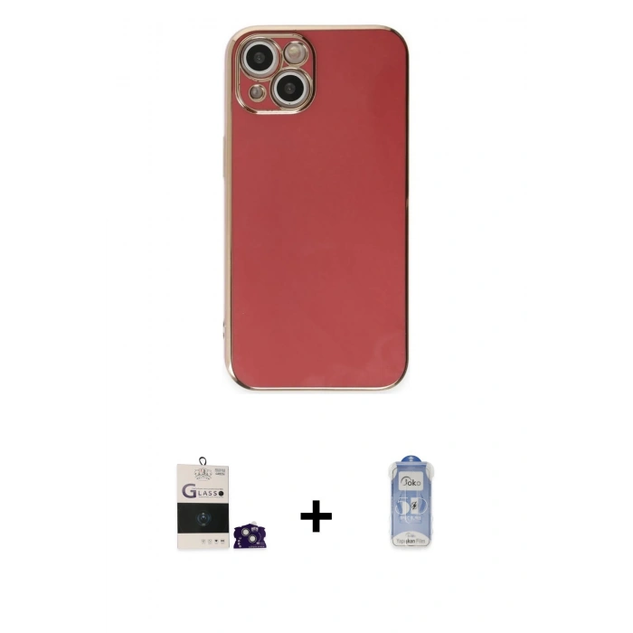 MARSİLYAN™- iPhone 15 Kılıf Yankı Serisi - Siyah Joko Magic 5D Cam + Bilvis Titan Kamera Lens - YL