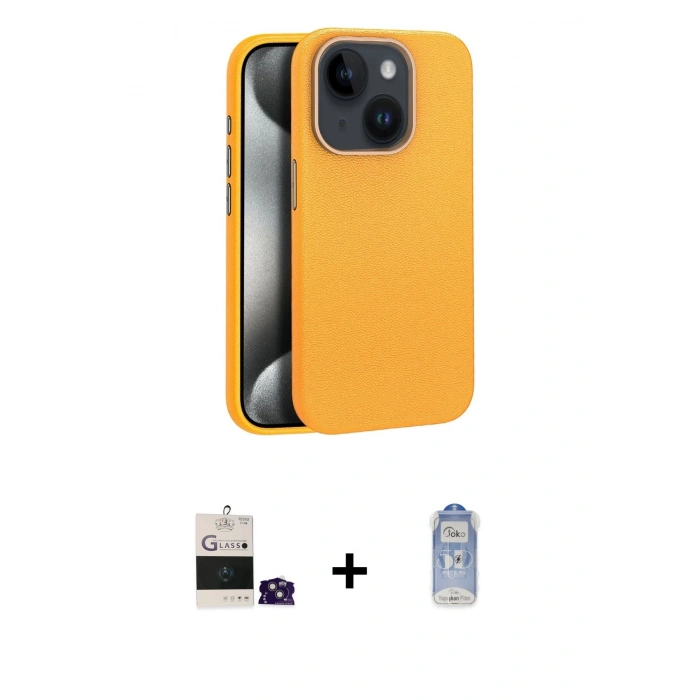 MARSİLYAN™- iPhone 15 Kılıf Zirve Modern Prime - Siyah Joko Magic 5D Cam + Bilvis Titan Kamera Lens - PE