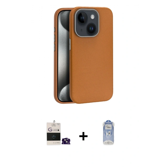 MARSİLYAN™- iPhone 15 Kılıf Zirve Modern Prime - Siyah Joko Magic 5D Cam + Bilvis Titan Kamera Lens - PE