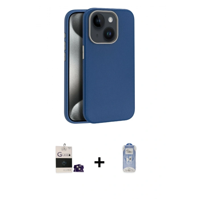 MARSİLYAN™- iPhone 15 Kılıf Zirve Modern Prime - Siyah Joko Magic 5D Cam + Bilvis Titan Kamera Lens - PE