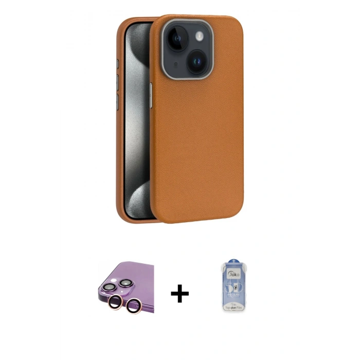 MARSİLYAN™- iPhone 15 Kılıf Zirve Modern Prime - Siyah Joko Magic 5D Cam + Raze Metal Kamera Lens - PE