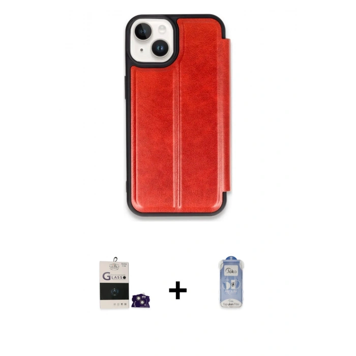 MARSİLYAN™- iPhone 15 Kılıf Zirve Yansıma Serisi - Siyah Joko Magic 5D Cam + Bilvis Titan Kamera Lens - PE