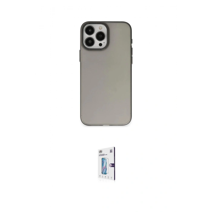 MARSİLYAN™- iPhone 15 Pro Kılıf Ahenk Çizgi Prime - Siyah Bilvis 0.18mm Plus Cam Ekran Koruyucu