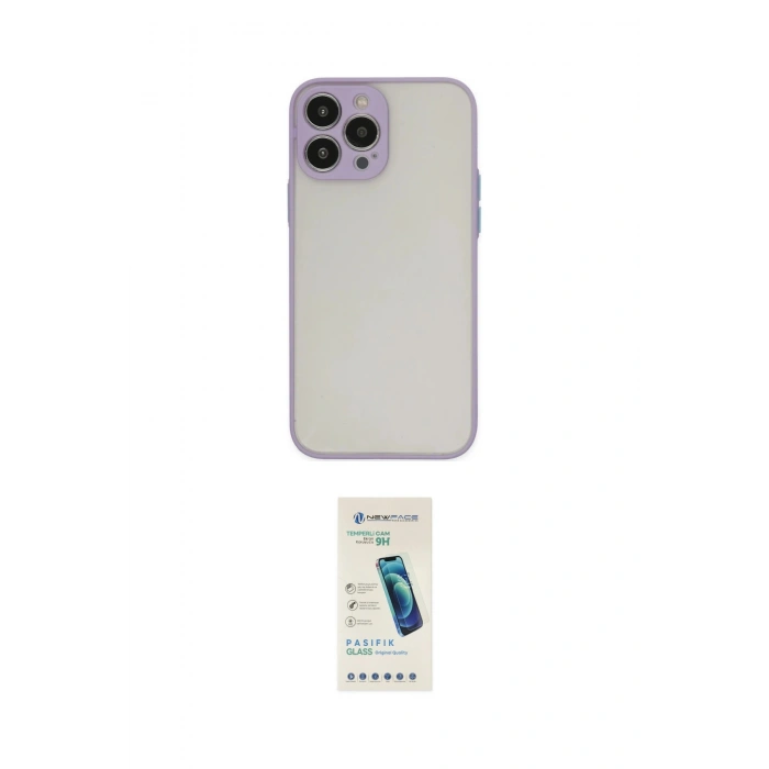 MARSİLYAN™- iPhone 15 Pro Kılıf Ahenk Çizgi Serisi - Şeffaf Pasifik Cam Ekran Koruyucu