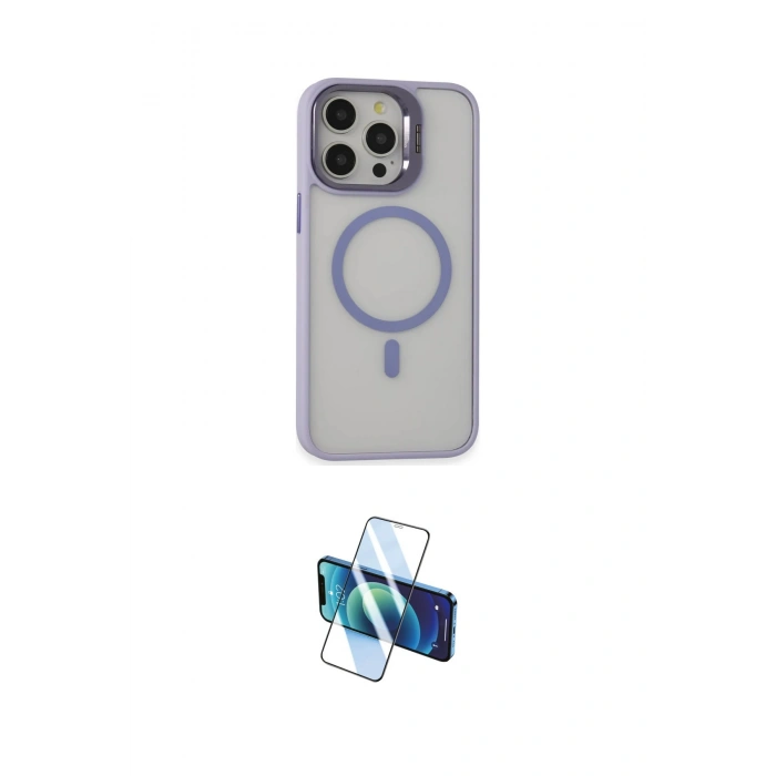 MARSİLYAN™- iPhone 15 Pro Kılıf Ahenk Klasik Özel Seri - Siyah 3D Antistatik Cam Ekran Koruyucu