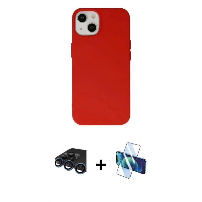 MARSİLYAN™- iPhone 15 Pro Kılıf Ahenk Serisi - Siyah 3D Antistatik Seramik Nano Ekran Koruyucu + Raze Metal Kamera Lens - LT