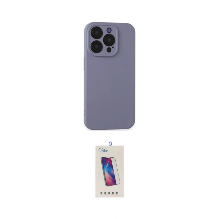MARSİLYAN™- iPhone 15 Pro Kılıf Ahenk Serisi - Siyah Joko 5D Cam