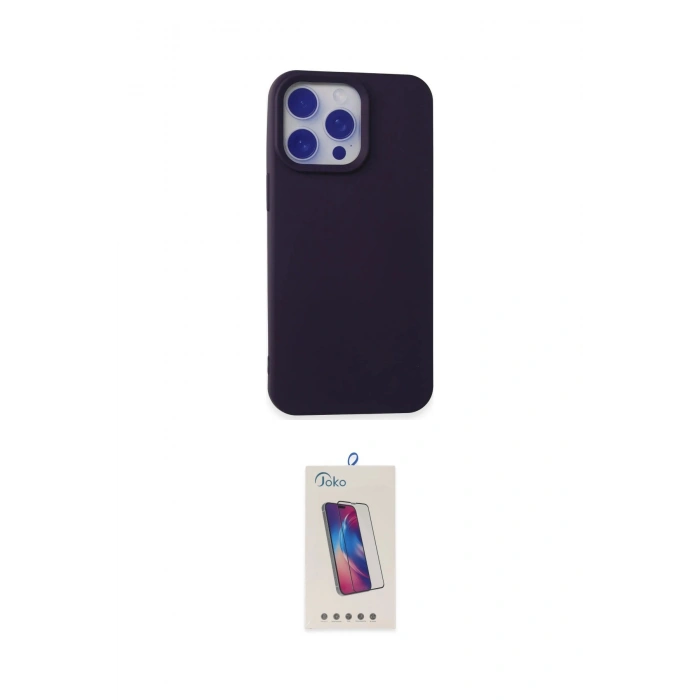 MARSİLYAN™- iPhone 15 Pro Kılıf Ahenk Serisi - Siyah Joko 5D Cam