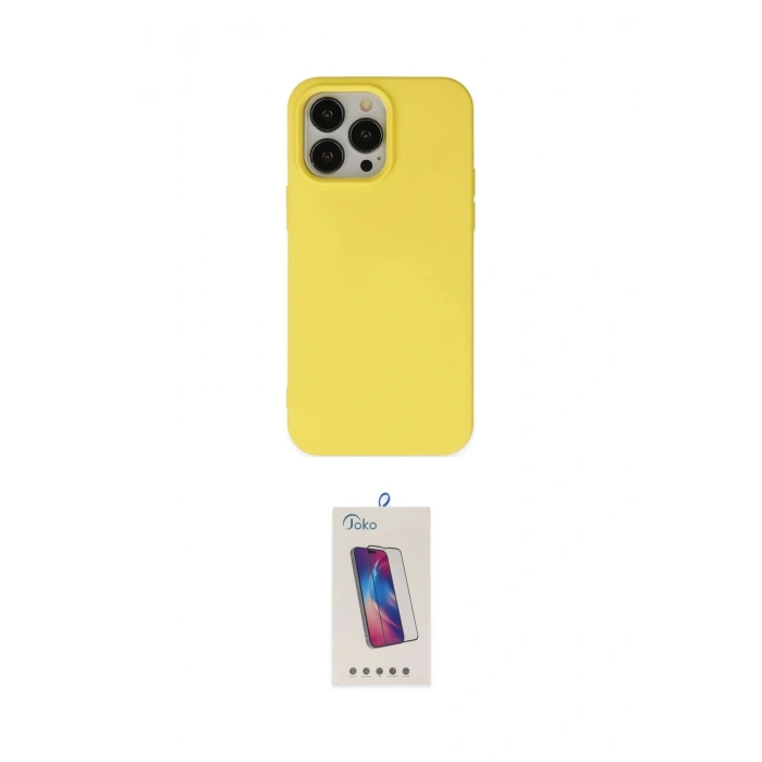 MARSİLYAN™- iPhone 15 Pro Kılıf Ahenk Serisi - Siyah Joko 5D Cam