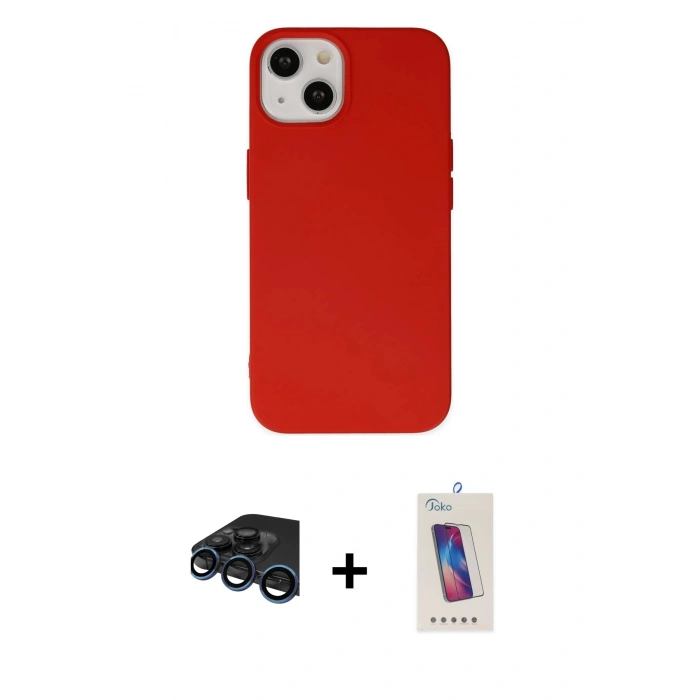 MARSİLYAN™- iPhone 15 Pro Kılıf Ahenk Serisi - Siyah Joko 5D Cam + Raze Metal Kamera Lens - LT