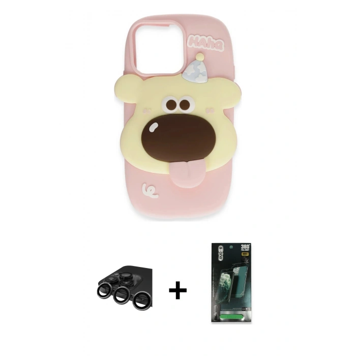 MARSİLYAN™- iPhone 15 Pro Kılıf Akış Yansıma - Şeffaf 360 Full Body Arka Koruyucu + Raze Metal Kamera Lens - TMGI