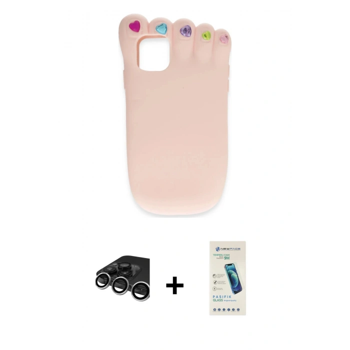 MARSİLYAN™- iPhone 15 Pro Kılıf Akış Yansıma - Şeffaf Pasifik Cam Ekran Koruyucu + Raze Metal Kamera Lens - GS