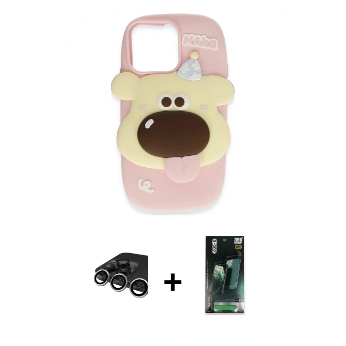 MARSİLYAN™- iPhone 15 Pro Kılıf Akış Yansıma - Siyah 360 Mat Full Body Arka Koruyucu + Raze Metal Kamera Lens - GS