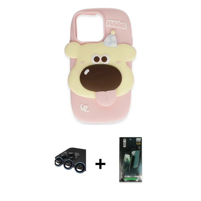 MARSİLYAN™- iPhone 15 Pro Kılıf Akış Yansıma - Siyah 360 Mat Full Body Arka Koruyucu + Raze Metal Kamera Lens - LT
