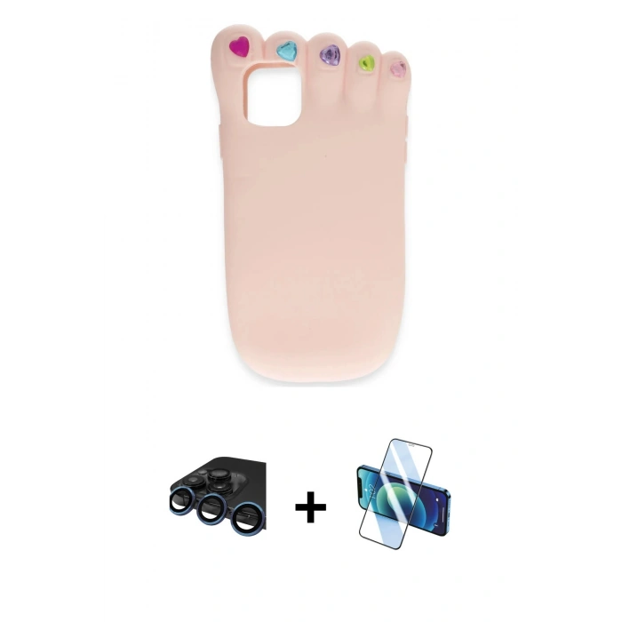 MARSİLYAN™- iPhone 15 Pro Kılıf Akış Yansıma - Siyah 3D Antistatik Cam Ekran Koruyucu + Raze Metal Kamera Lens - LT