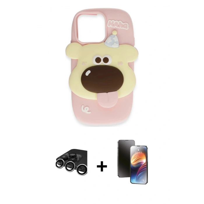 MARSİLYAN™- iPhone 15 Pro Kılıf Akış Yansıma - Siyah 3D Antistatik Mat Seramik Nano Ekran Koruyucu + Raze Metal Kamera Lens - GS