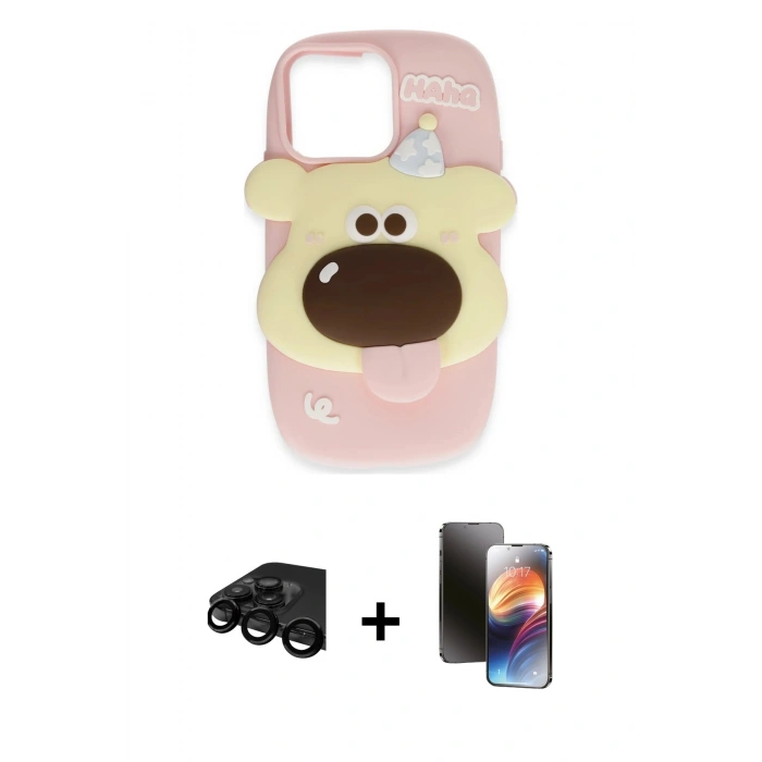 MARSİLYAN™- iPhone 15 Pro Kılıf Akış Yansıma - Siyah 3D Antistatik Mat Seramik Nano Ekran Koruyucu + Raze Metal Kamera Lens - SH