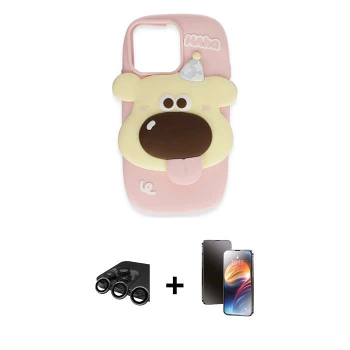 MARSİLYAN™- iPhone 15 Pro Kılıf Akış Yansıma - Siyah 3D Antistatik Mat Seramik Nano Ekran Koruyucu + Raze Metal Kamera Lens - TMGI