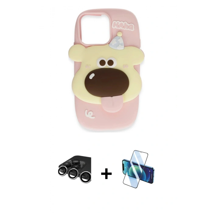 MARSİLYAN™- iPhone 15 Pro Kılıf Akış Yansıma - Siyah 3D Antistatik Seramik Nano Ekran Koruyucu + Raze Metal Kamera Lens - GS