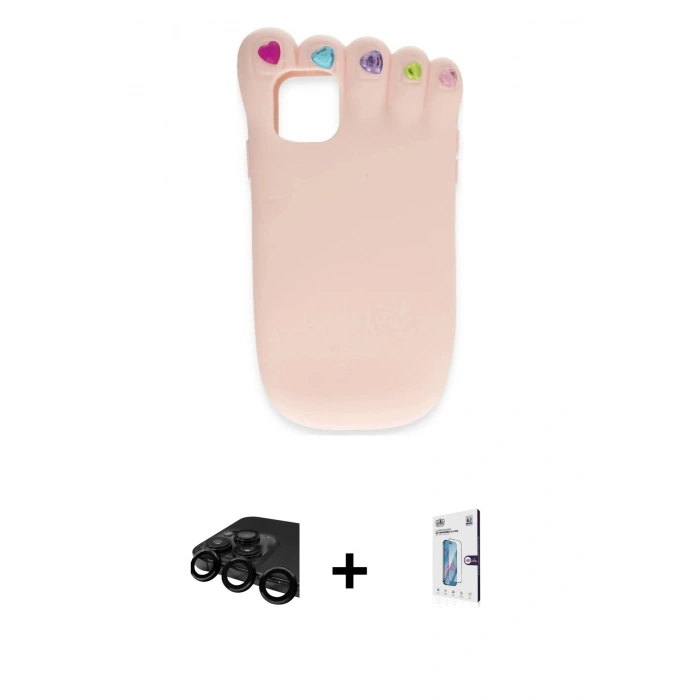 MARSİLYAN™- iPhone 15 Pro Kılıf Akış Yansıma - Siyah Bilvis 0.18mm Plus Cam Ekran Koruyucu + Raze Metal Kamera Lens - SH