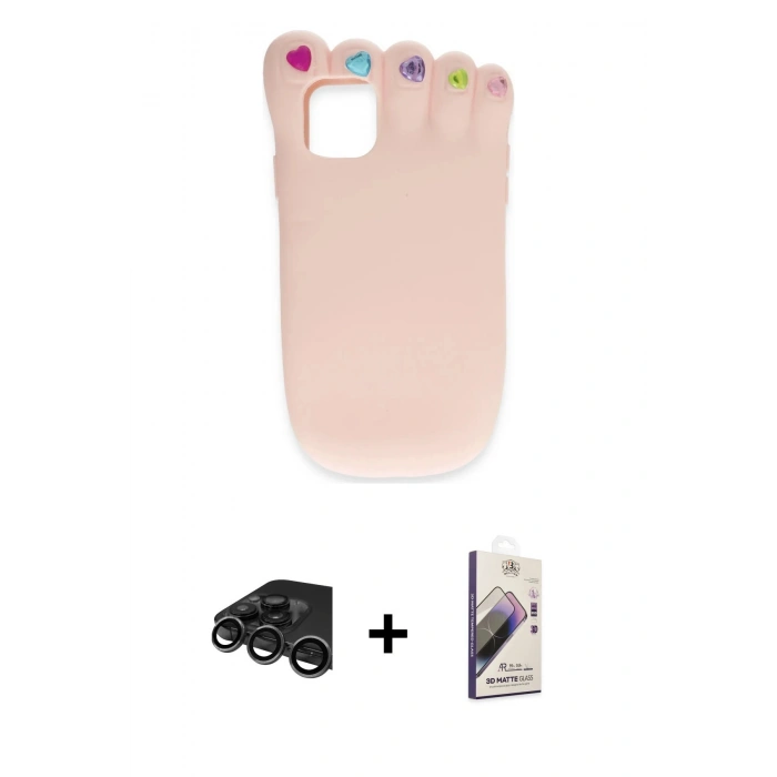 MARSİLYAN™- iPhone 15 Pro Kılıf Akış Yansıma - Siyah Bilvis 3D Mat Cam Ekran Koruyucu + Raze Metal Kamera Lens - TMGI