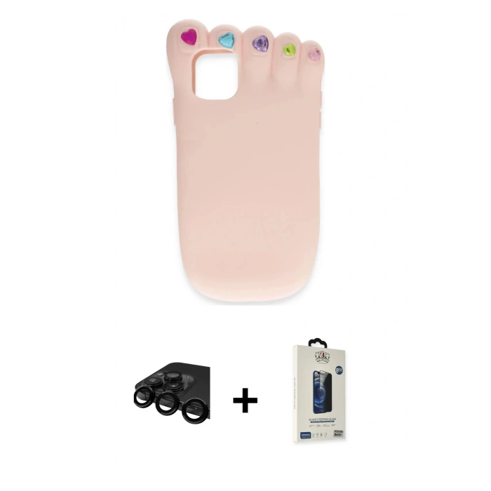MARSİLYAN™- iPhone 15 Pro Kılıf Akış Yansıma - Siyah Bilvis Hayalet Cam Ekran Koruyucu + Raze Metal Kamera Lens - SH