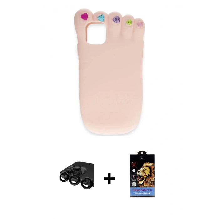 MARSİLYAN™- iPhone 15 Pro Kılıf Akış Yansıma - Siyah Buffer Hayalet Cam Ekran Koruyucu + Raze Metal Kamera Lens - SH