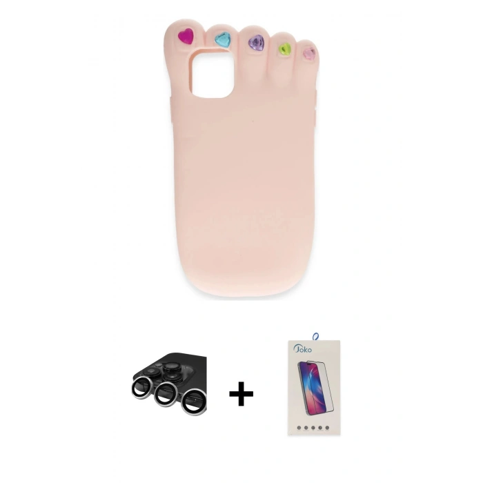 MARSİLYAN™- iPhone 15 Pro Kılıf Akış Yansıma - Siyah Joko 5D Cam + Raze Metal Kamera Lens - GS
