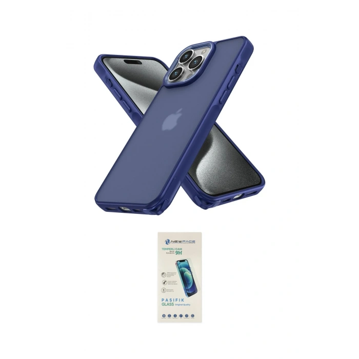 MARSİLYAN™- iPhone 15 Pro Kılıf Atlas Form - Şeffaf Pasifik Cam Ekran Koruyucu