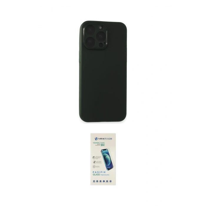MARSİLYAN™- iPhone 15 Pro Kılıf Atlas Minimal Prime - Şeffaf Pasifik Cam Ekran Koruyucu