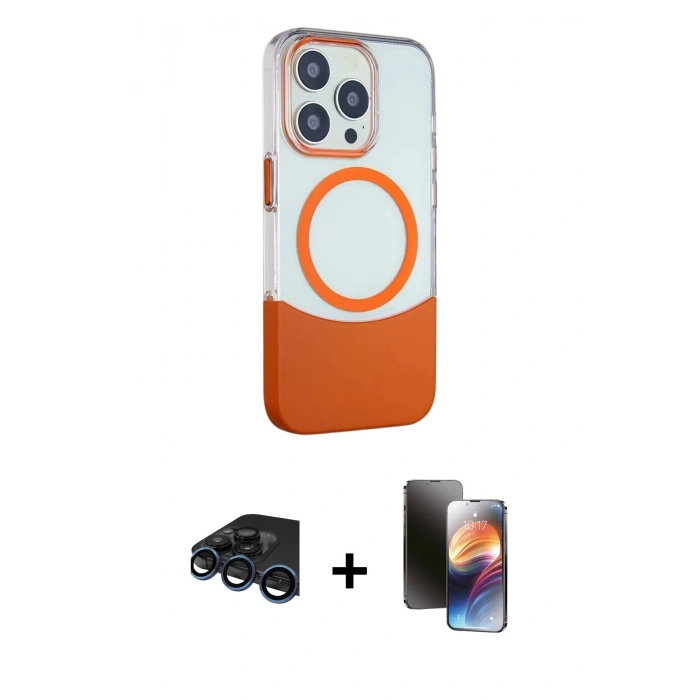 MARSİLYAN™- iPhone 15 Pro Kılıf Çekirdek Asil Özel Seri - Siyah 3D Antistatik Mat Seramik Nano Ekran Koruyucu + Raze Metal Kamera Lens - LT