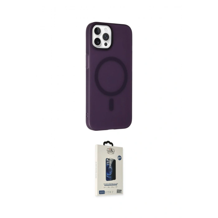 MARSİLYAN™- iPhone 15 Pro Kılıf Çekirdek Modern Prime - Siyah Bilvis Hayalet Cam Ekran Koruyucu