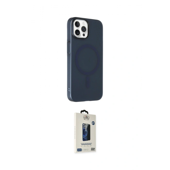 MARSİLYAN™- iPhone 15 Pro Kılıf Çekirdek Modern Prime - Siyah Bilvis Hayalet Cam Ekran Koruyucu