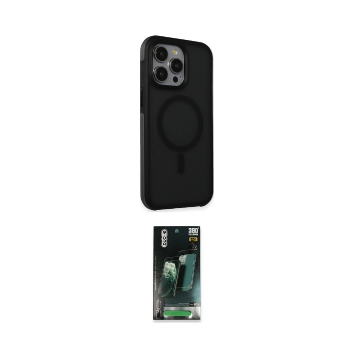 MARSİLYAN™- iPhone 15 Pro Kılıf Çekirdek Yansıma Prime - Şeffaf 360 Full Body Arka Koruyucu