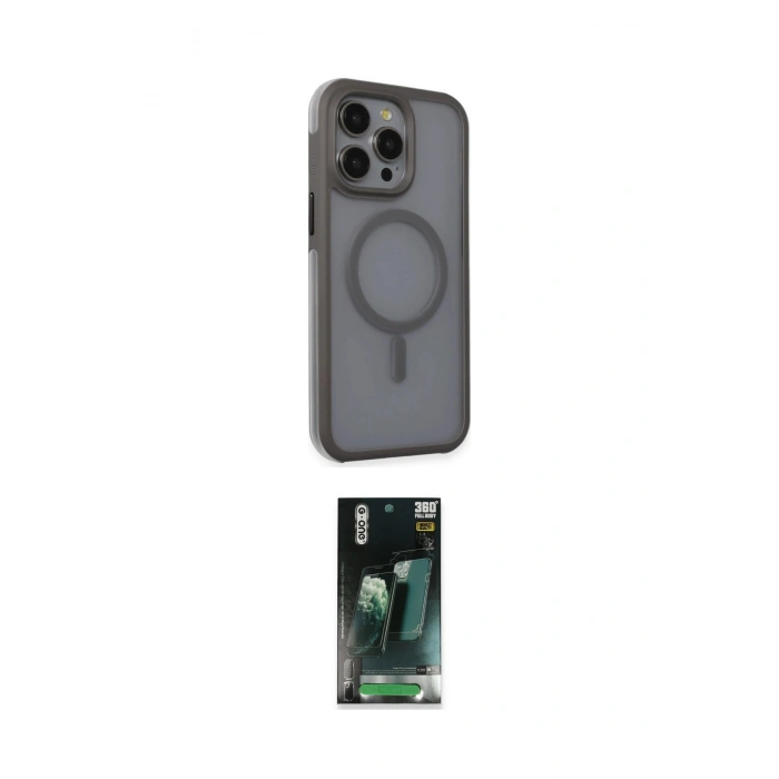 MARSİLYAN™- iPhone 15 Pro Kılıf Çekirdek Yansıma Prime - Şeffaf 360 Full Body Arka Koruyucu