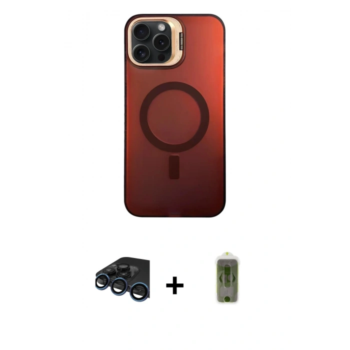 MARSİLYAN™- iPhone 15 Pro Kılıf Doruk Klasik Prime - Siyah Joko Magic 5D Hayalet Cam + Raze Metal Kamera Lens - LT
