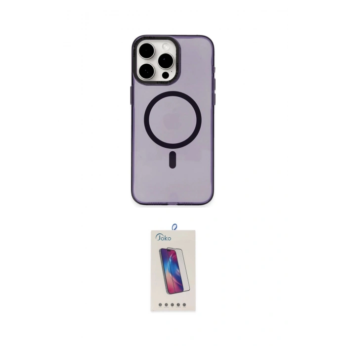 MARSİLYAN™- iPhone 15 Pro Kılıf Eksen Işık Prime - Siyah Joko 5D Cam