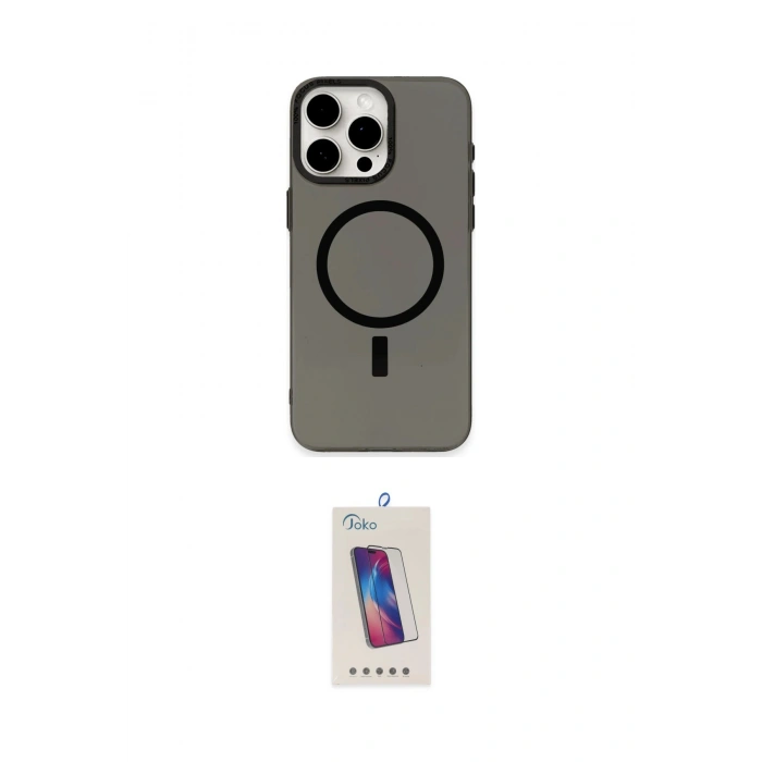 MARSİLYAN™- iPhone 15 Pro Kılıf Eksen Işık Prime - Siyah Joko 5D Cam