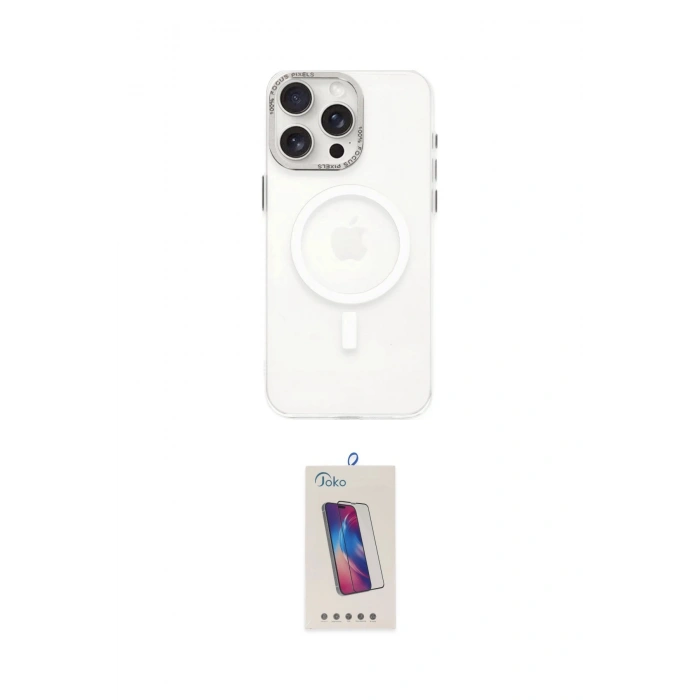 MARSİLYAN™- iPhone 15 Pro Kılıf Eksen Işık Prime - Siyah Joko 5D Cam