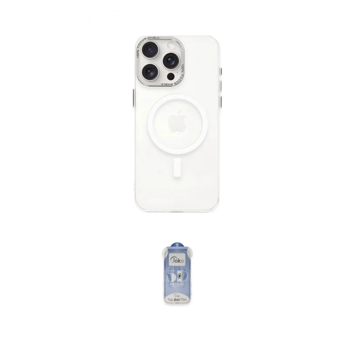 MARSİLYAN™- iPhone 15 Pro Kılıf Eksen Işık Prime - Siyah Joko Magic 5D Cam
