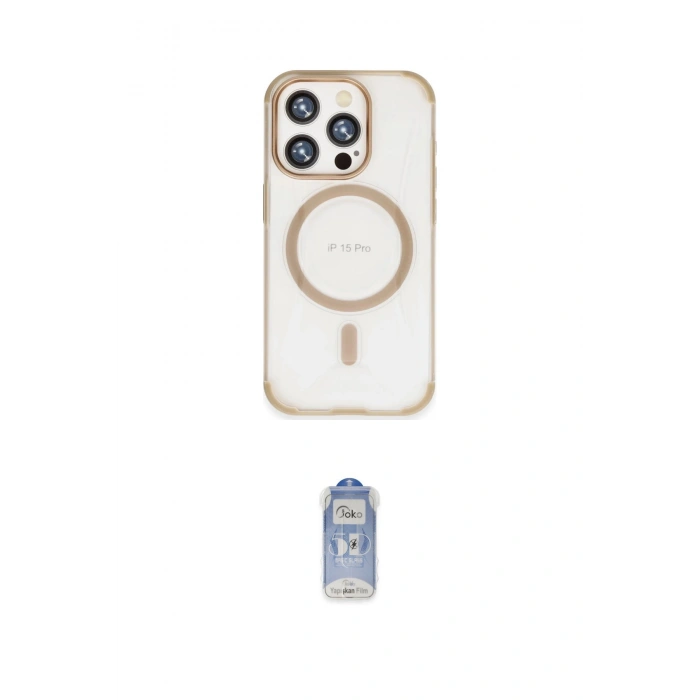 MARSİLYAN™- iPhone 15 Pro Kılıf Eksen Klasik Koleksiyonu - Siyah Joko Magic 5D Cam
