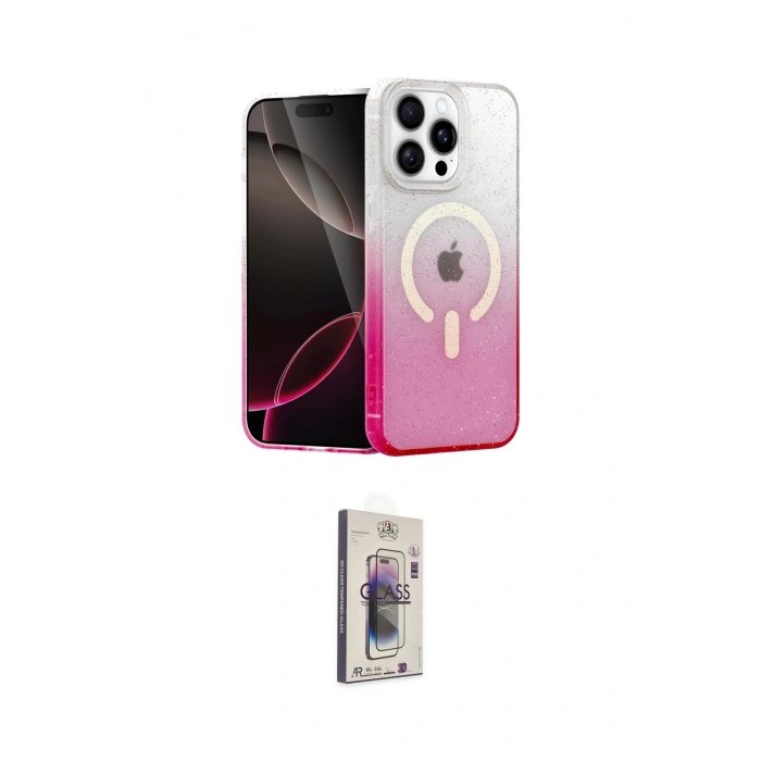 MARSİLYAN™- iPhone 15 Pro Kılıf Eksen Minimal Özel Seri - Siyah Bilvis 3D Cam Ekran Koruyucu