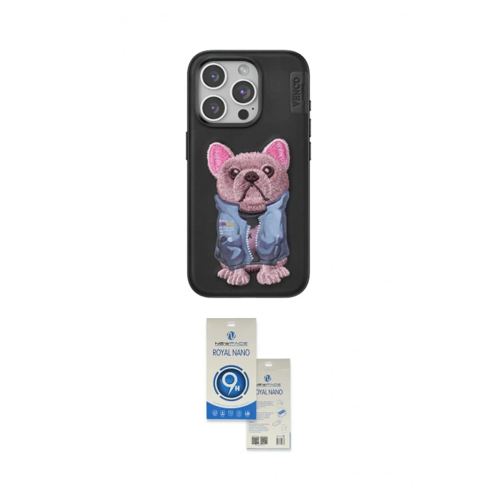 MARSİLYAN™- iPhone 15 Pro Kılıf İz Minimal Koleksiyonu - Şeffaf Royal Nano Ekran Koruyucu