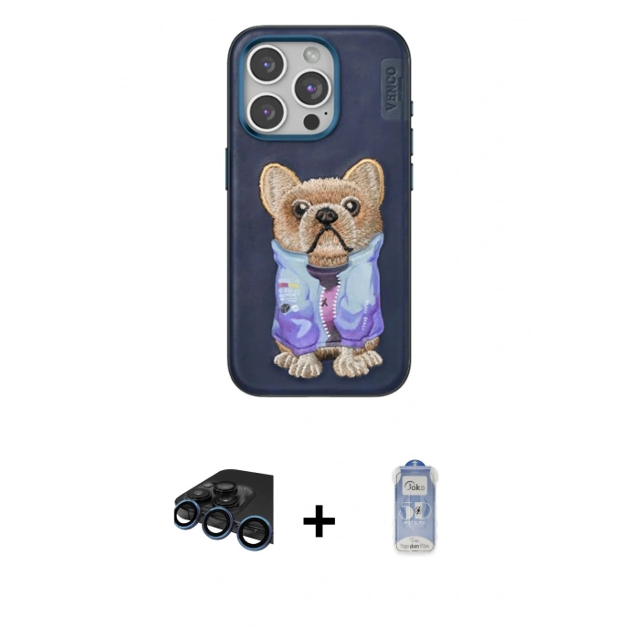 MARSİLYAN™- iPhone 15 Pro Kılıf İz Minimal Koleksiyonu - Siyah Joko Magic 5D Cam + Raze Metal Kamera Lens - LT