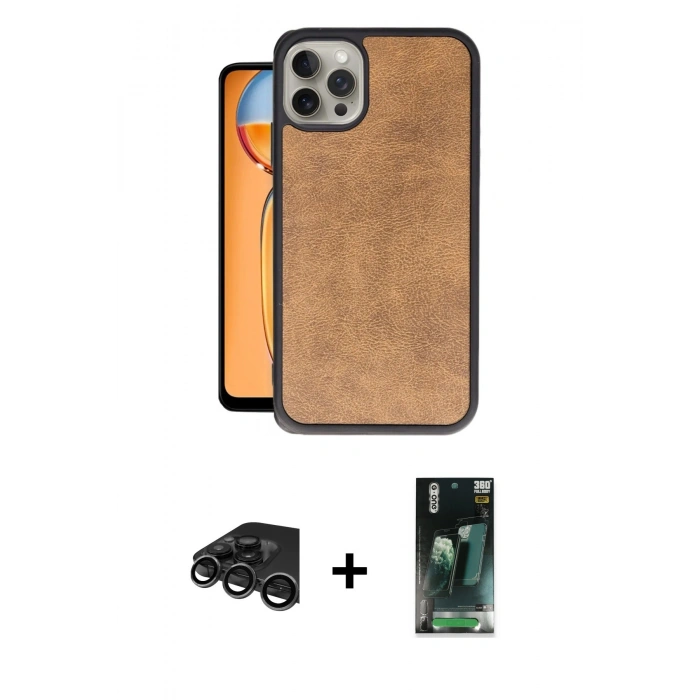 MARSİLYAN™- iPhone 15 Pro Kılıf Kıvılcım Işık Serisi - Şeffaf 360 Full Body Arka Koruyucu + Raze Metal Kamera Lens - TMGI